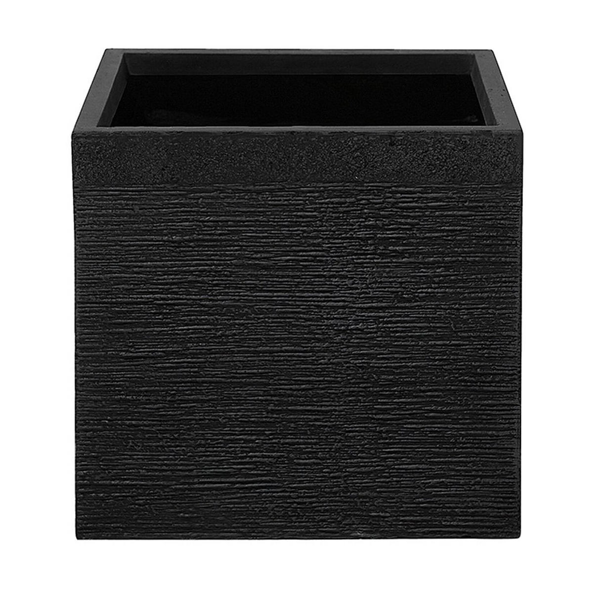 BLUMENTOPF Schwarz Paros - Schwarz, Naturmaterialen (38cm) - Beliani