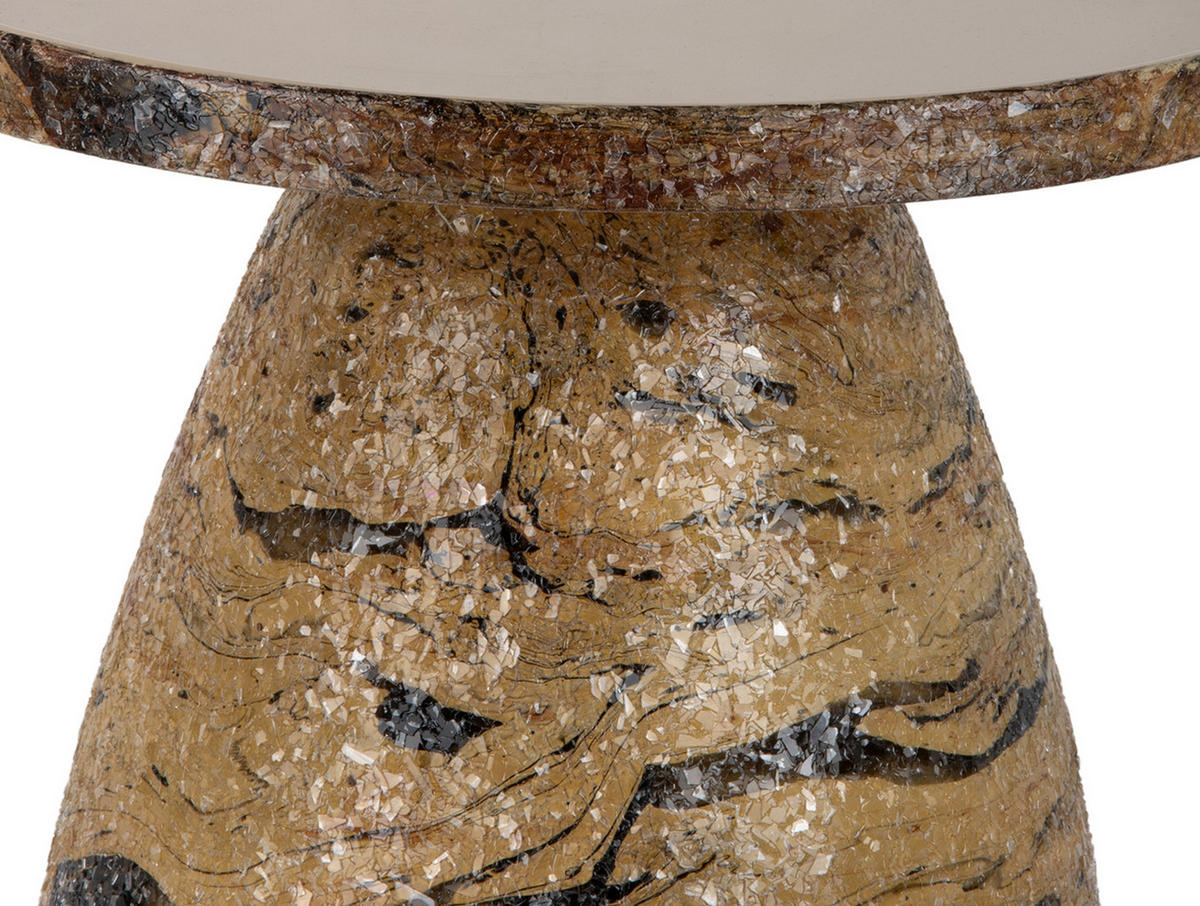 BEISTELLTISCH Mosaic Marble Braun 42/42/29 cm - Braun, Metall (42/42/29cm) - Leitmotiv