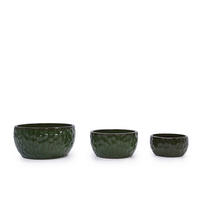 BLUMENTOPF Keramikpflanztopf-Set handgemacht & atmungsaktiver Tonware - Grün, Keramik (38/19cm)
