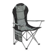 CAMPINGSTUHL Lido grau mit Flaschenhalterung & Tragetasche - Grau, Textil (62/102/62cm) - Juskys