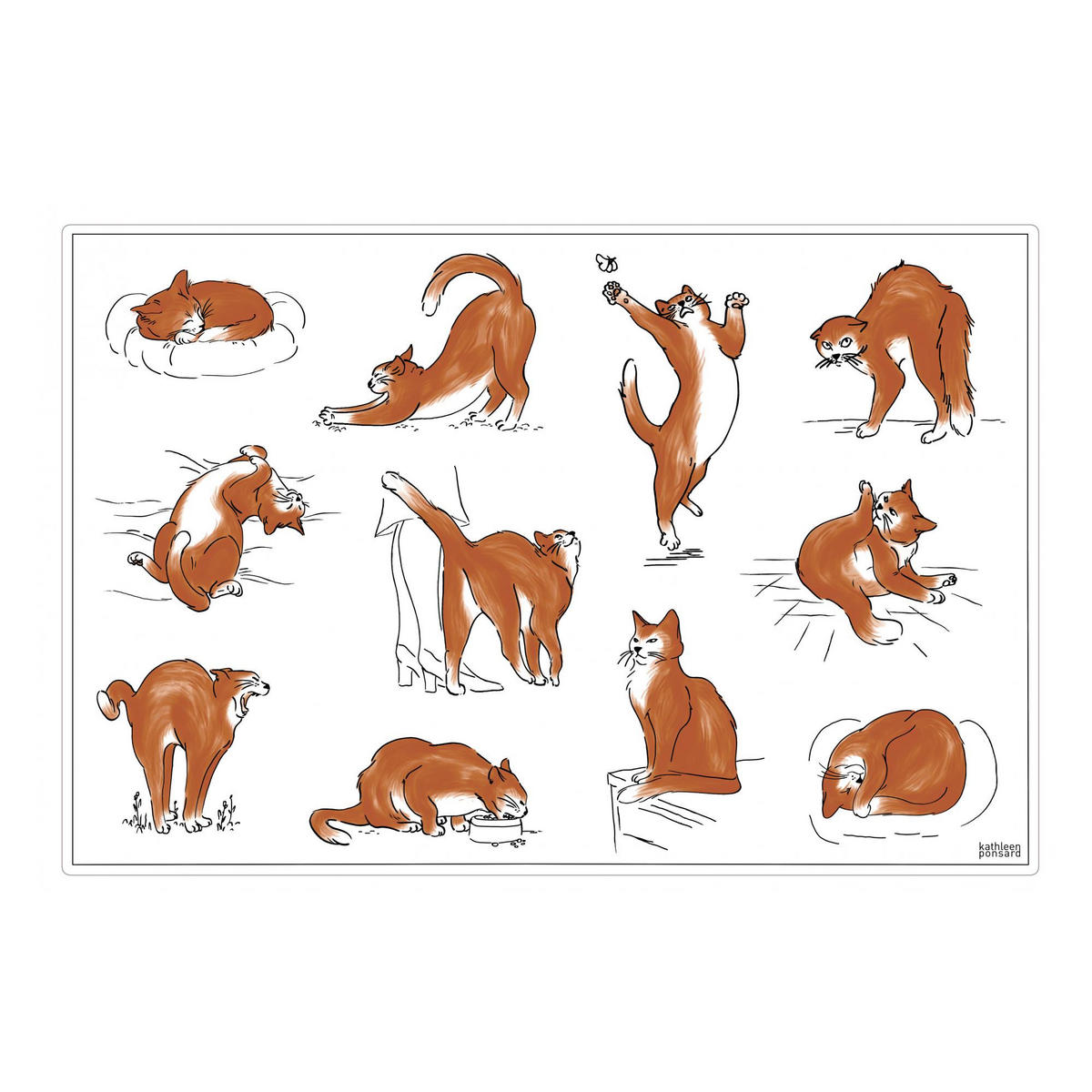 TISCHSET Journée du chat passend 30 x 45 cm - Multicolor, Textil (30/45cm) - Winkler