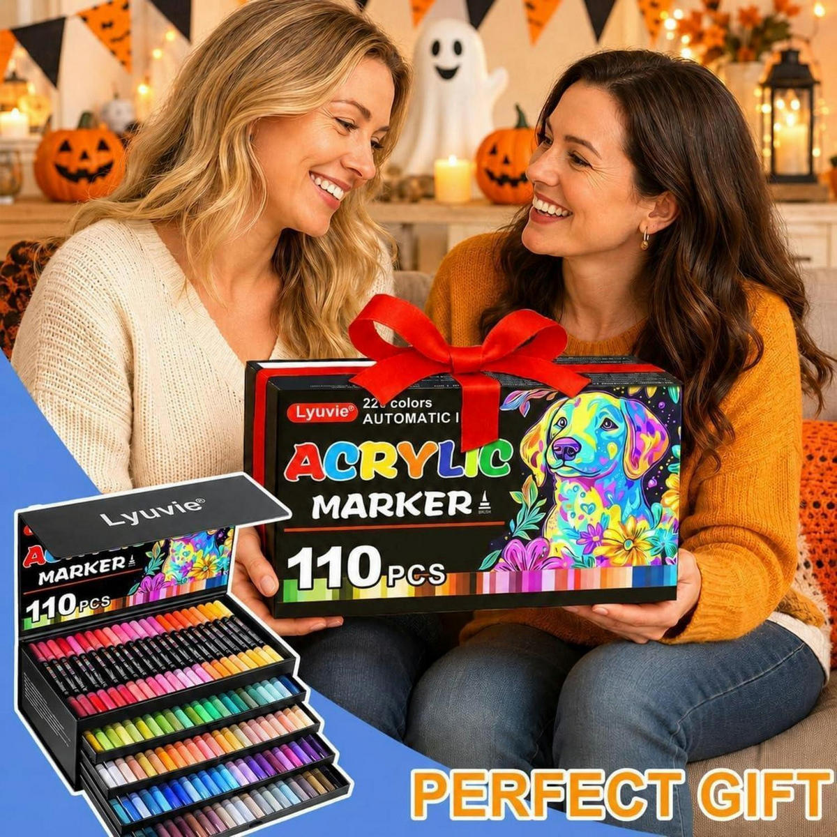 ACRYLSTIFTE Set 110 Stück Pinselspitze Wasserfest - Multicolor, Kunststoff (170/115/305cm)