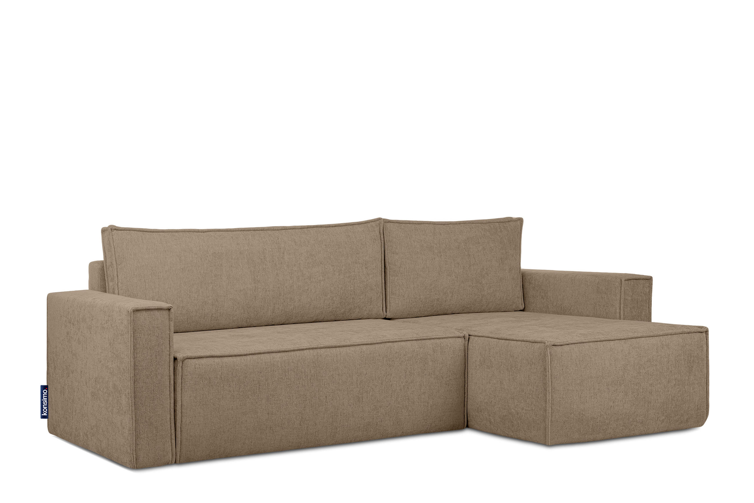 UNIVERSAL-ECKSOFA NAPI II mit Schlaffunktion, hellbraun - Hellbraun, Textil (246/148cm) - KONSIMO®