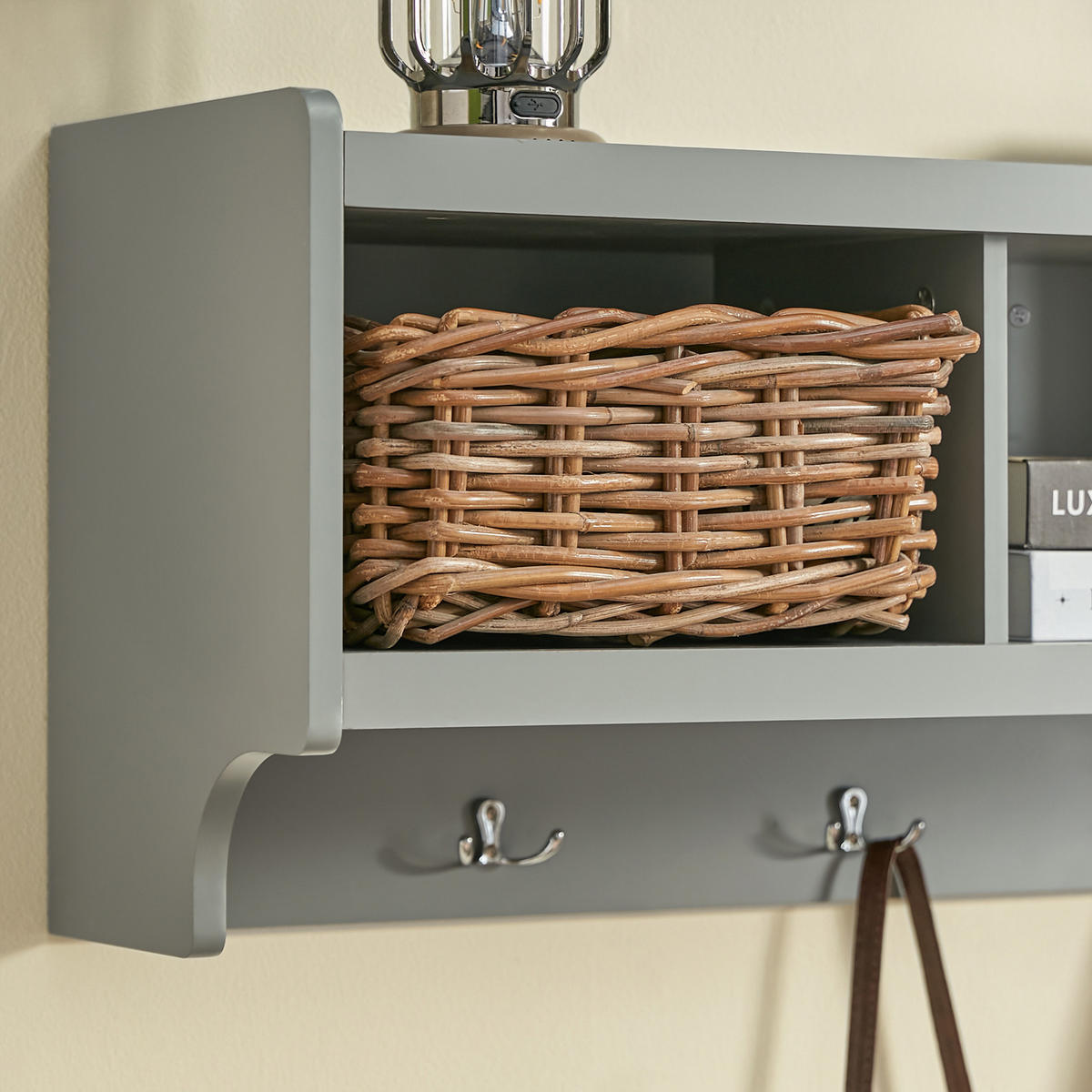 WANDGARDEROBE Grau - Grau, Holzwerkstoff (100/35/25cm) - SoBuy