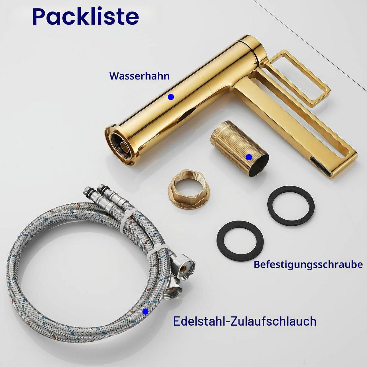 WASCHTISCHARMATUR, 20,5 x 15,5 cm, goldfarbenes Durchbruchmuster. - Goldfarben, Metall (25/10/20cm) - Vallsero