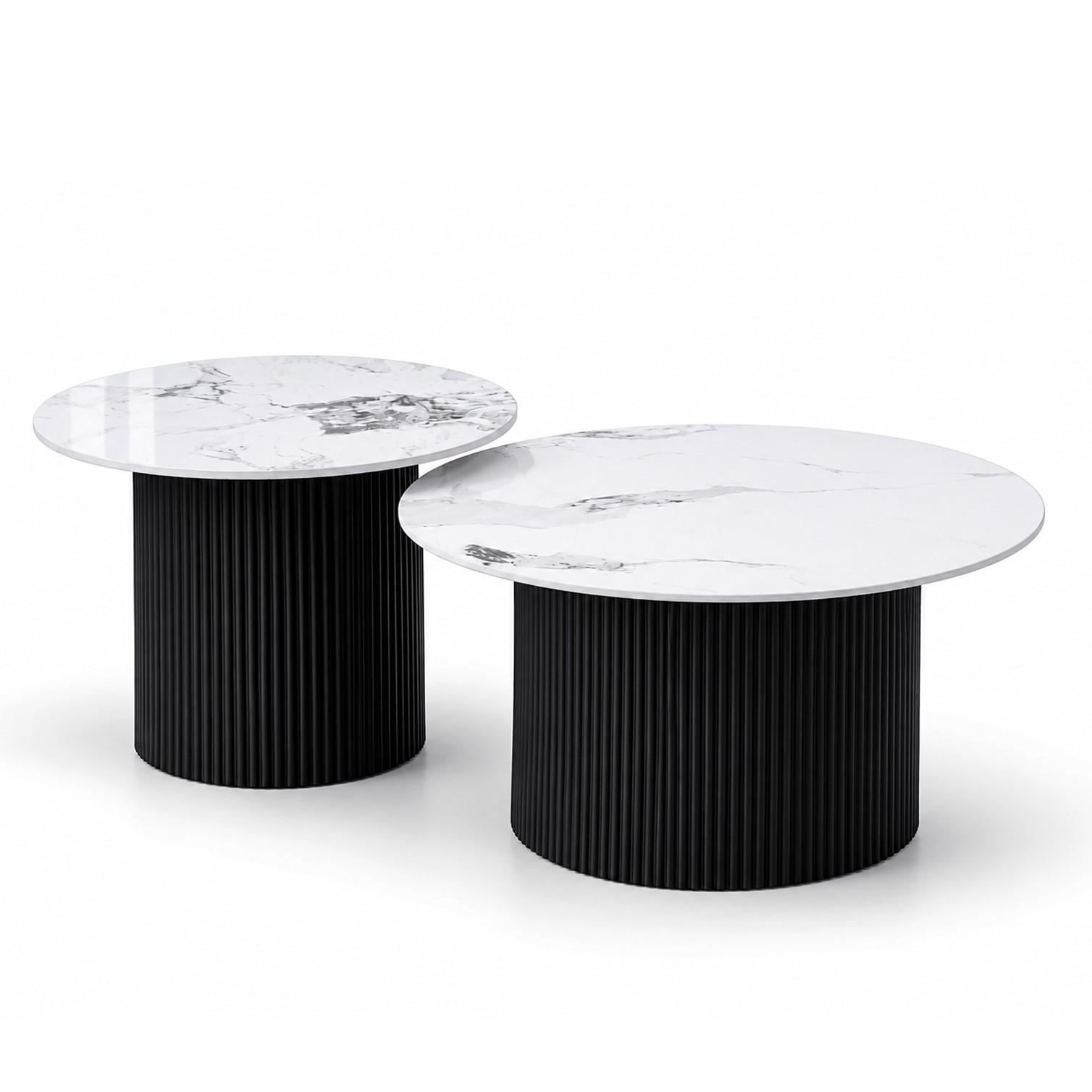 Hooz Couchtisch-Set Schwarz 80x46x80 cm