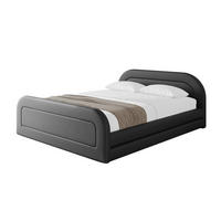 POLSTERBETT mit Bettkasten, Fußteil und Lattenrost, Boxbett mit Matratze H3/H4 - LERIS-v1-Z 180x200 Schwarz Kunstleder - Schwarz Hochglanz, Holzwerkstoff/Textil (180/200cm) - ALTDECOR