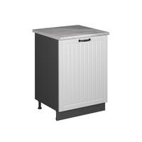 KÜCHENUNTERSCHRANK Fame-Line, Weiß Landhaus/Anthrazit, 60 cm 1 Tür mit Arbeitsplatte - Anthrazit/Weiß, Holzwerkstoff (60/82/60cm) - Vicco