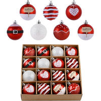 WEIHNACHTSKUGELN 16-teiliges Set 6 cm Rot Weiß Bruchfest - Multicolor, Kunststoff (6/6/6cm)
