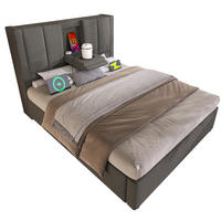 POLSTERBETT 90/200 cm Grau aus Leinen mit Stauraum - Grau, Textil (90/200cm) - OKMYHOME
