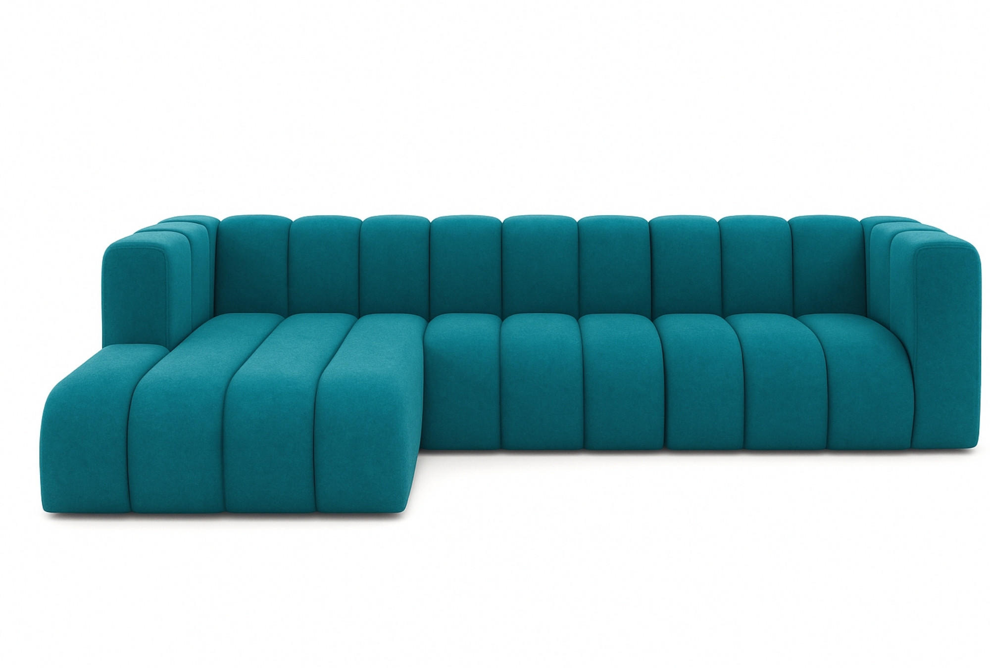 ECKSOFA L-Form GRAND 318 cm, Stoff Salvador, Azurblau, Links - Blau, Holz (318/179cm) - Kaiser Möbel