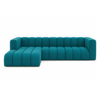 ECKSOFA L-Form GRAND 318 cm, Stoff Salvador, Azurblau, Links - Blau, Holz (318/179cm) - Kaiser Möbel