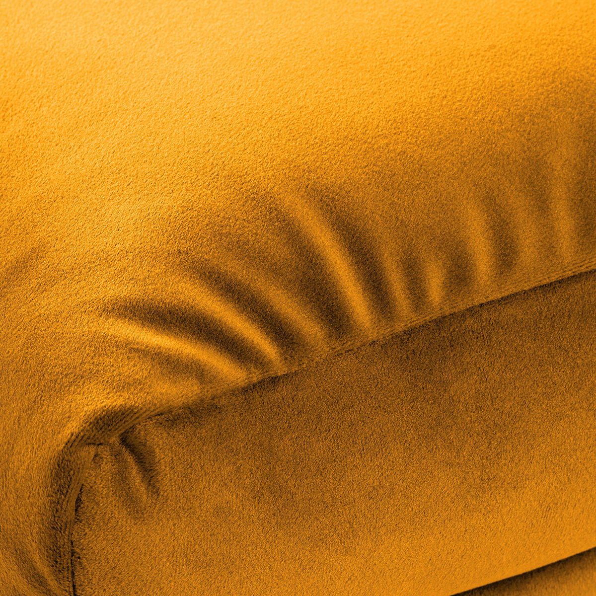 POLSTERHOCKER mit Holzfüßen - Eichefarben/Gelb, Eichenholz/Textil (51/37/41cm) - home24