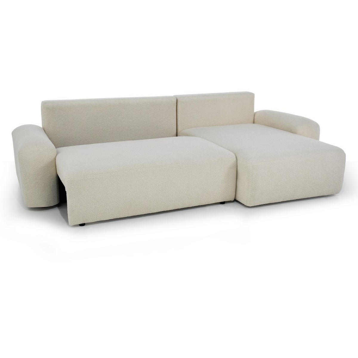 ECKSCHLAFSOFA Noel mit universelle Ottomane, Beige - Beige/Schwarz, Textil (280/163cm) - Beautysofa