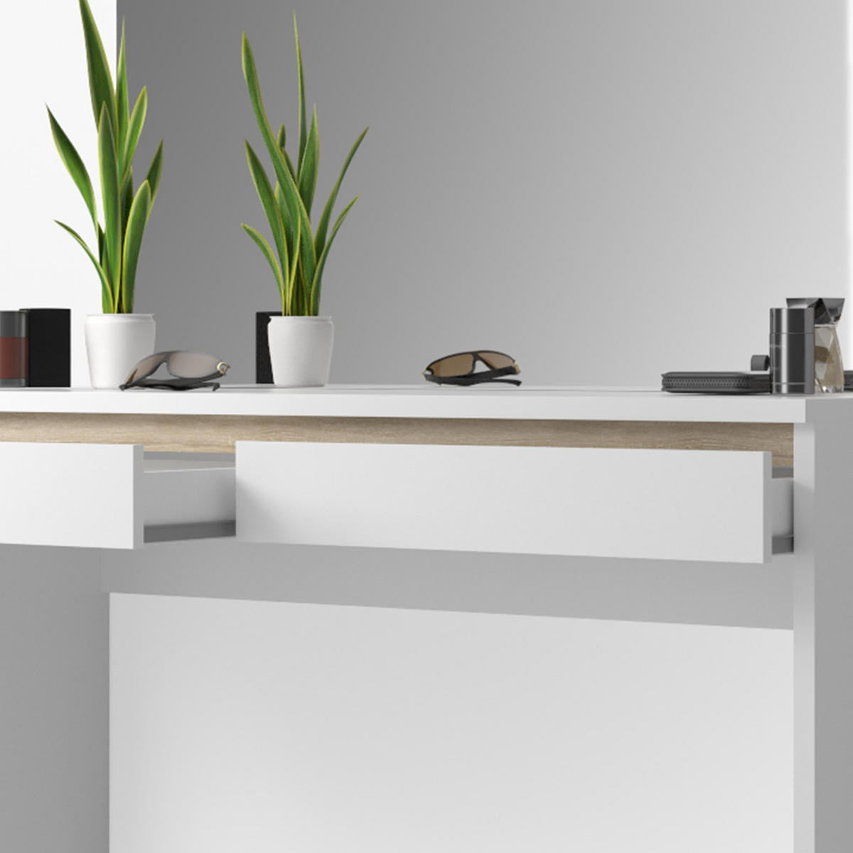 SCHMINKTISCH Emma Weiß 120 cm - Weiß, Holzwerkstoff (120/83/41.8cm) - Vicco