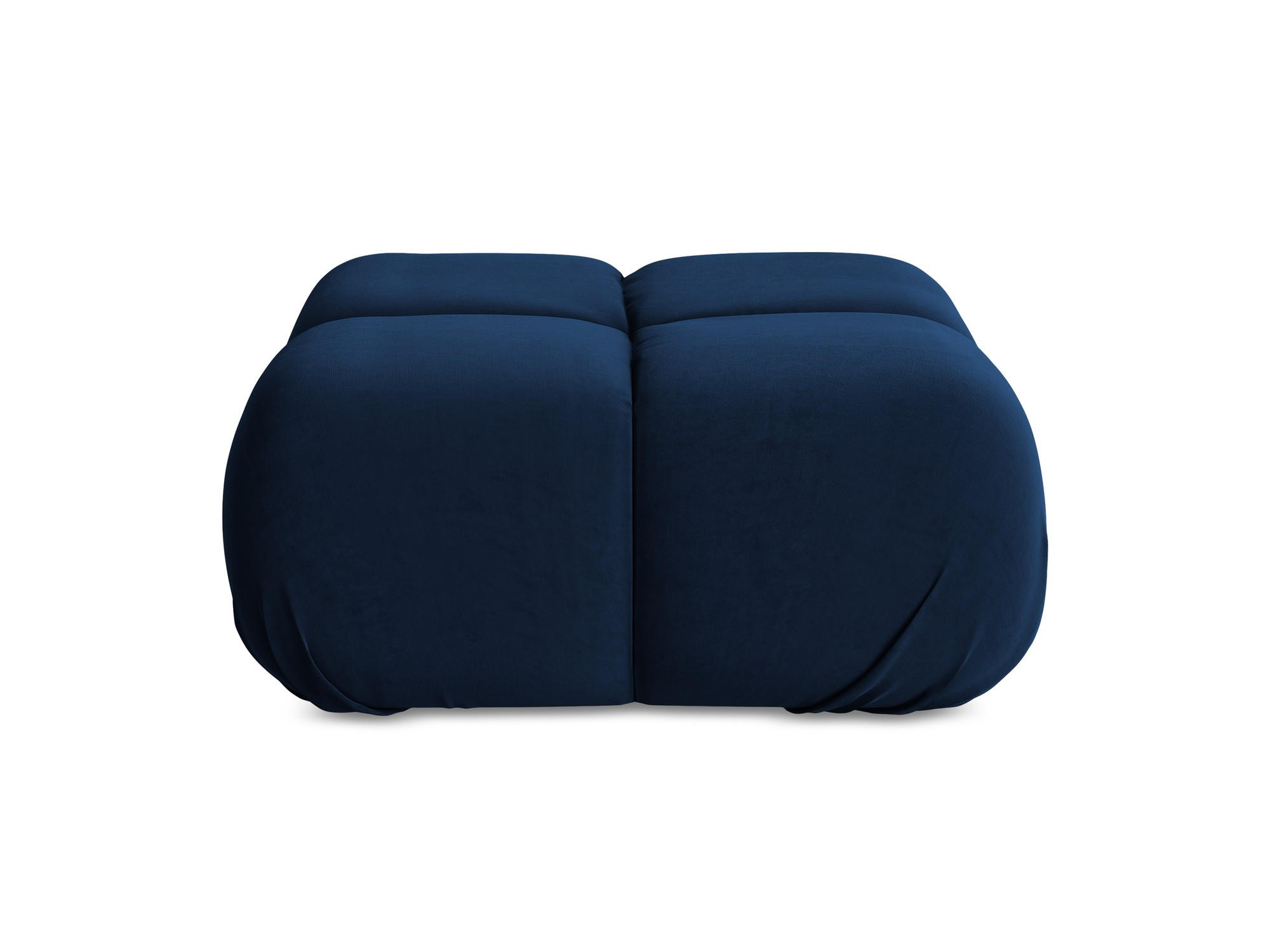 POUF Samt Stoff Blau - Blau/Schwarz, Kunststoff/Textil (95/41/95cm) - Makamii