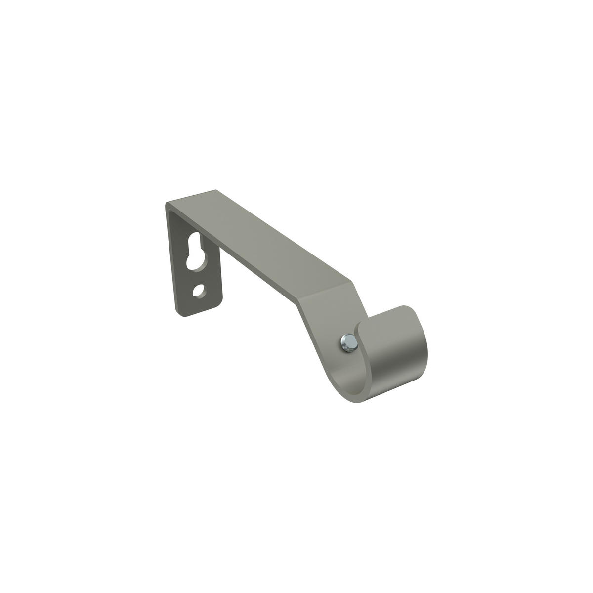 TRÄGER FÜR GARDINENSTANGEN 16 mm Ø, Olymp 1-läufig, Chrom matt - Nickelfarben, Metall (10/5.2/1.6cm) - INTERDECO