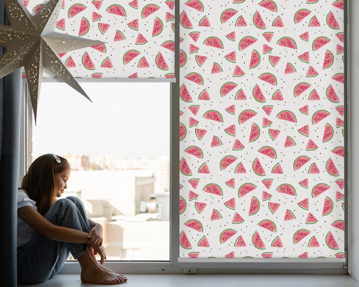 VNÚTORNÁ roleta - okenná roleta - roleta - 100x100 cm - Vodové melóny - pink, plast (100/100/0.5cm) - TULUP