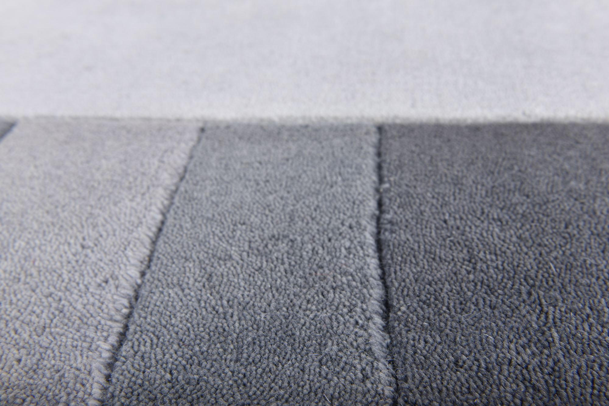 Thumbnail - Theko Handtuftteppich, Silber, Textil, Grafikmuster, Rechteckig, 190x290 cm, antistatisch, Teppiche & Böden, Teppiche, H...