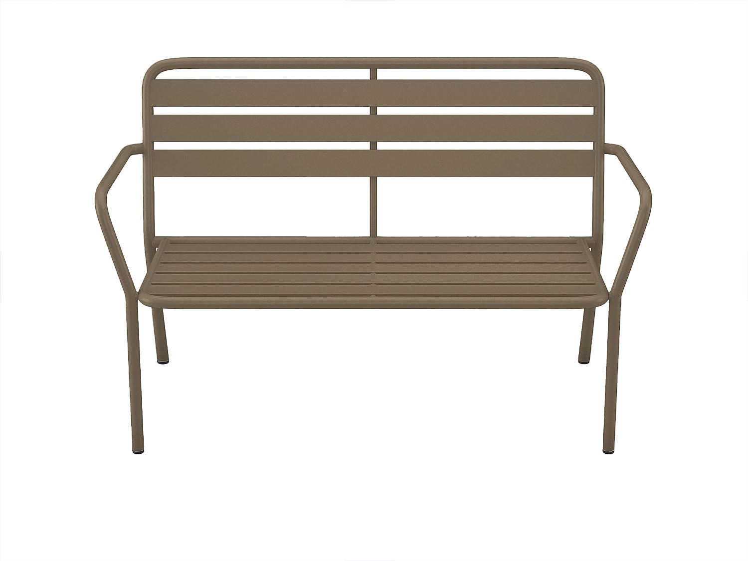 GARTENBANK - 2 Personen - Metall - Taupe - - Taupe, Metall (123/82/58cm) - Vente-Unique
