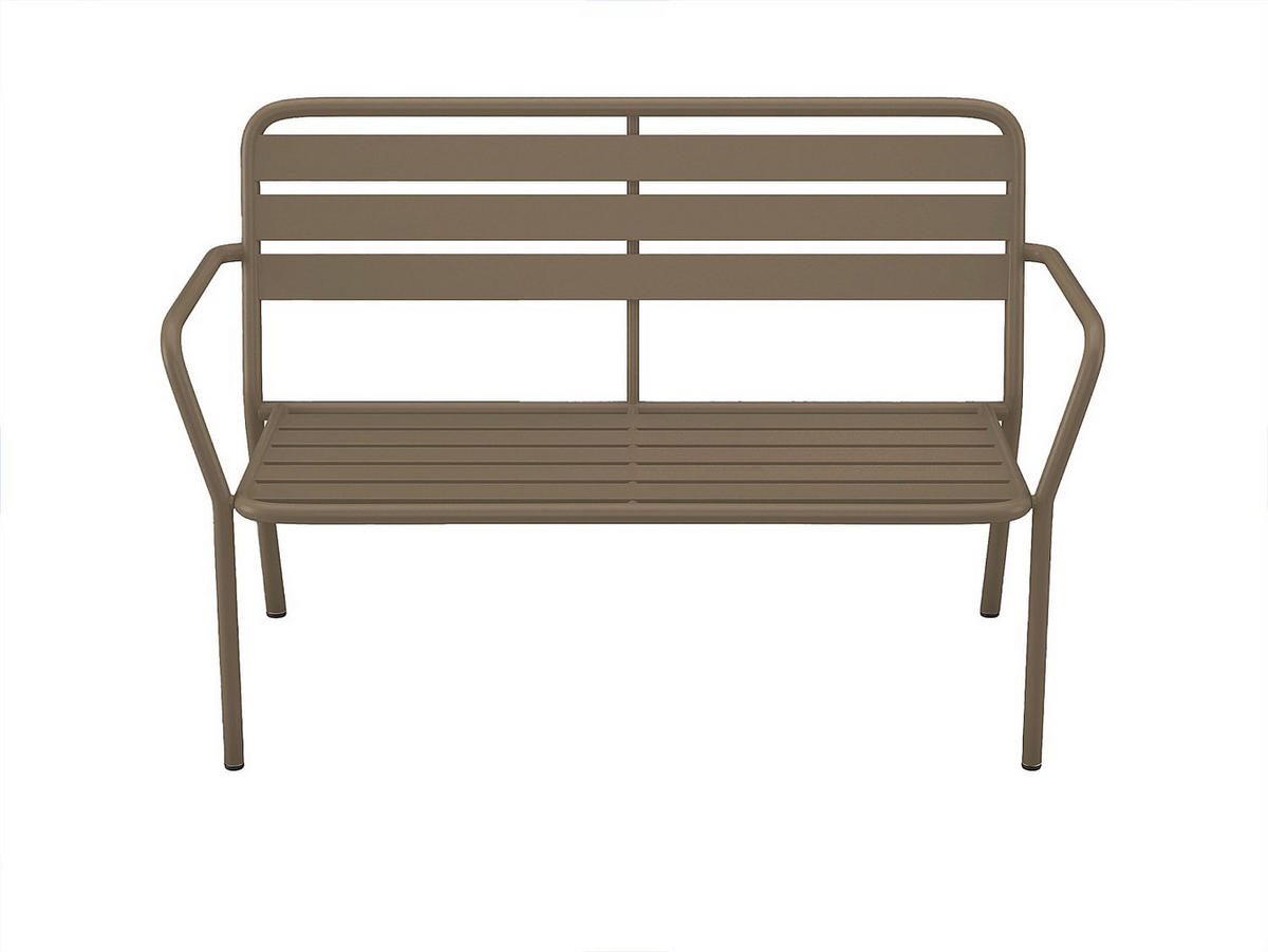 GARTENBANK - 2 -Sitzer - Stahl - taupe - MIRMANDE - Braun, Metall (123/82/58cm) - Vente-Unique