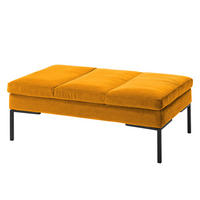 POLSTERHOCKER - Chromfarben/Gelb, Textil/Metall (108/40/69cm) - home24