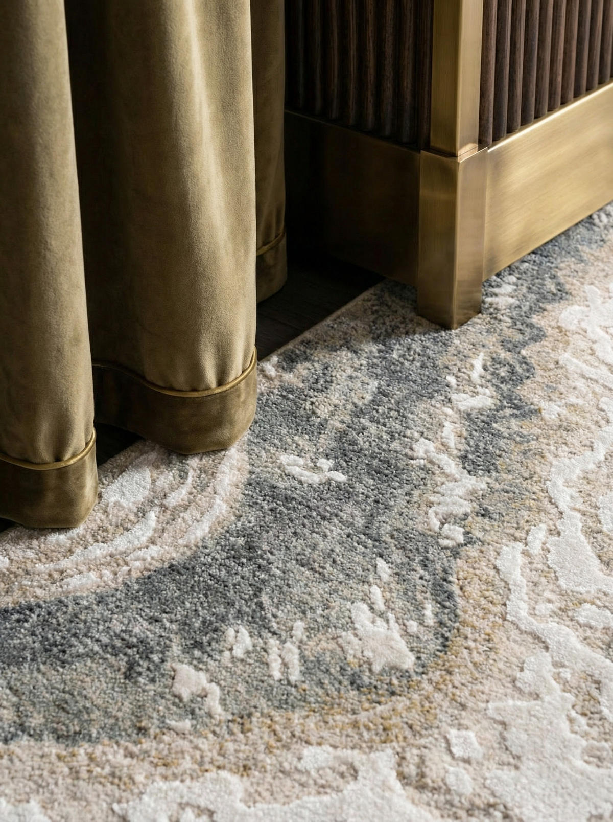 TEPPICH Velours abstrakt Marmoroptik pflegeleicht strapazierfähig Naturtöne SIENA-Elsa, Grau-Beige 200x300 cm - Grau, Textil (200/300cm) - KADIMA DESIGN