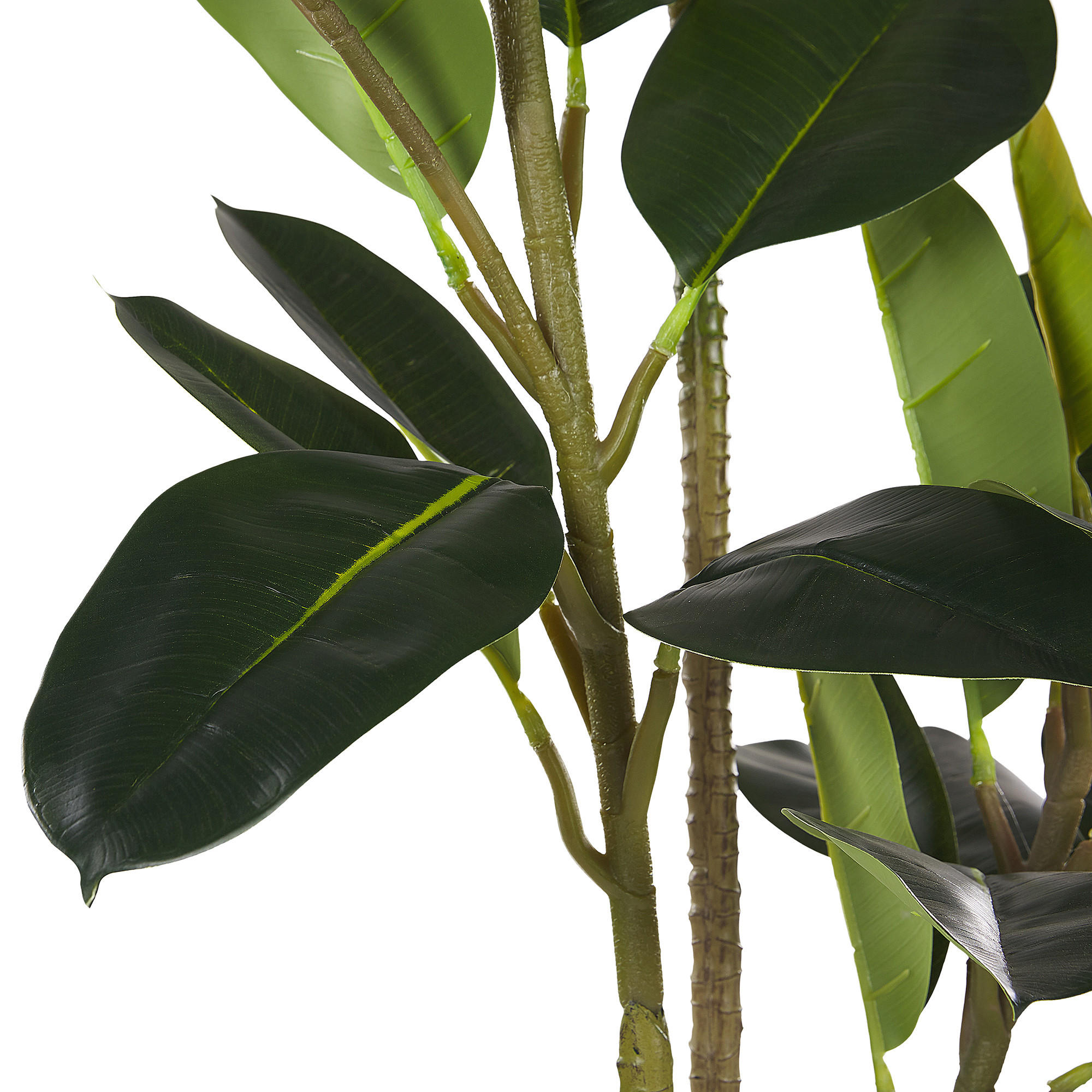 KUNSTPFLANZE Grün Ficus Elastica - Schwarz/Grün, Kunststoff (134cm) - Beliani