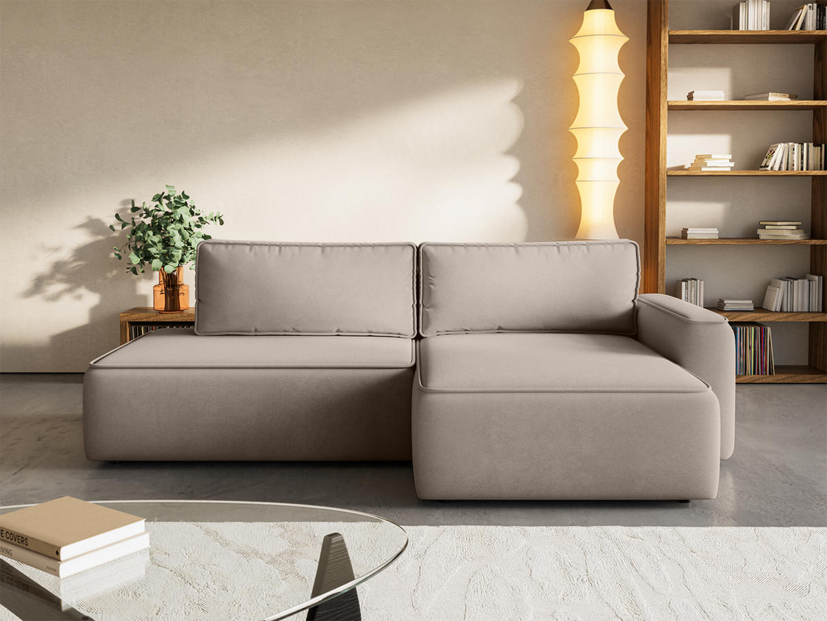 ECKSOFA Sarro mit Schlaffunktion, Taupe - Taupe, Textil (260/165cm) - Fedve