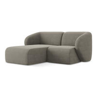 ECKSOFA Links Bouclé Stoff Grau - Schwarz/Grau, Holzwerkstoff/Kunststoff (178/166cm) - Makamii