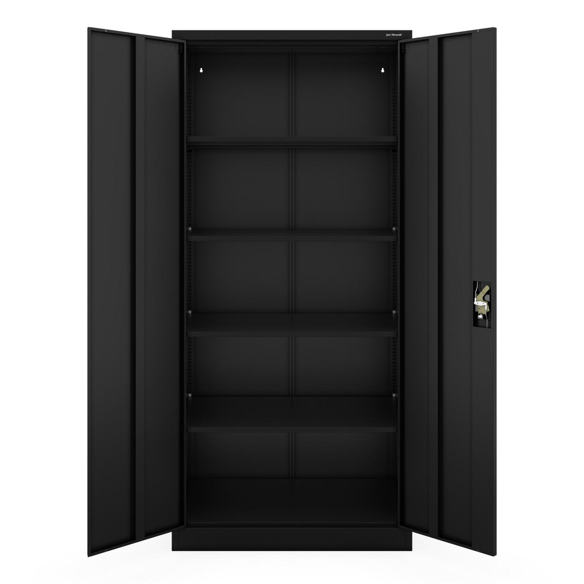 AKTENSCHRANK JAN H D600 - Schwarz, Metall (90/195/60cm) - Jan Nowak