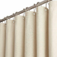 DUSCHVORHANG Polyester wasserdicht dekorativ mit Haken Kunststoff - Beige, Textil (180/180cm) - MCBOSON