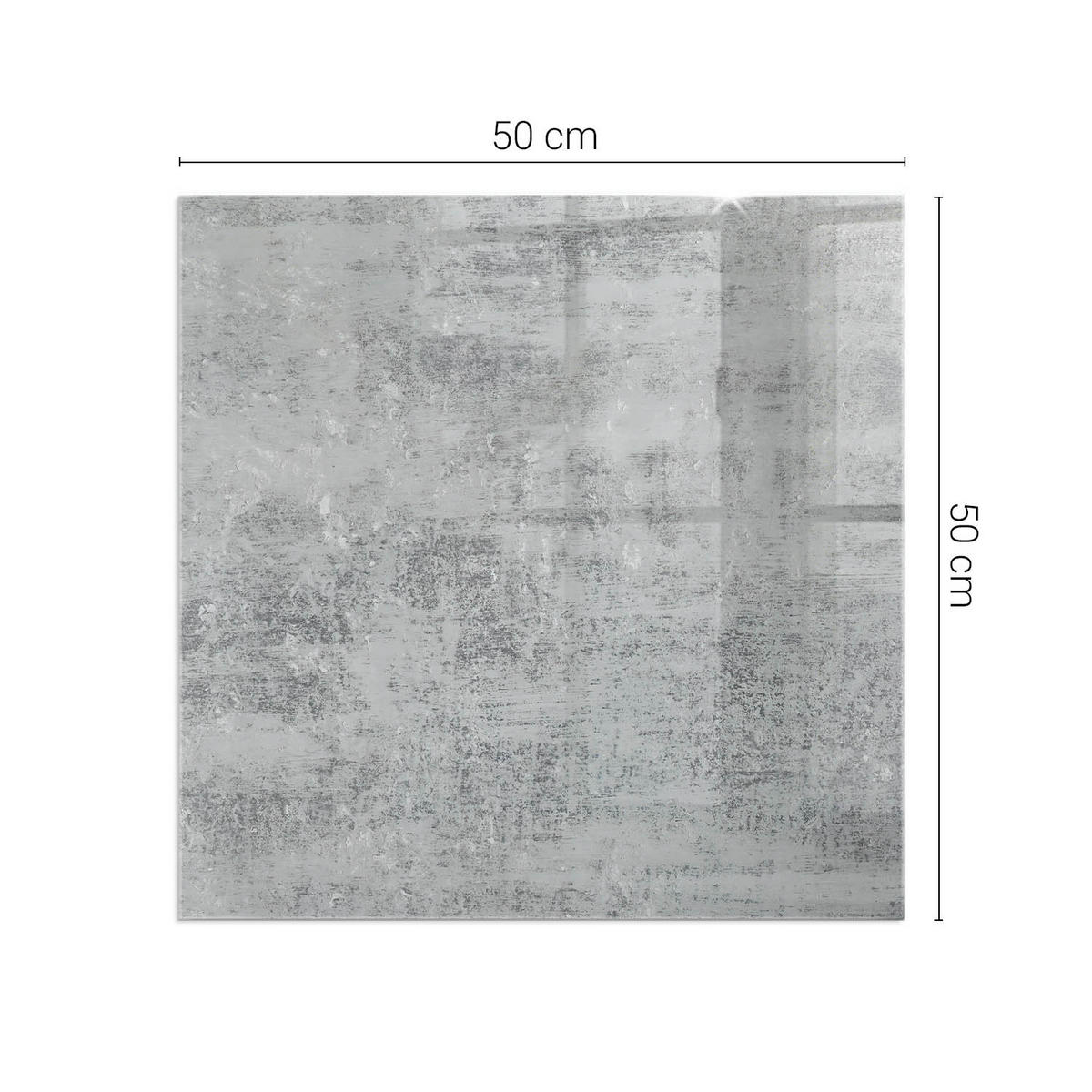 GLASPLATTE für Kamin 50 × 50 cm Grau - Grau, Glas (50/50/0.4cm) - ArtPrintCave