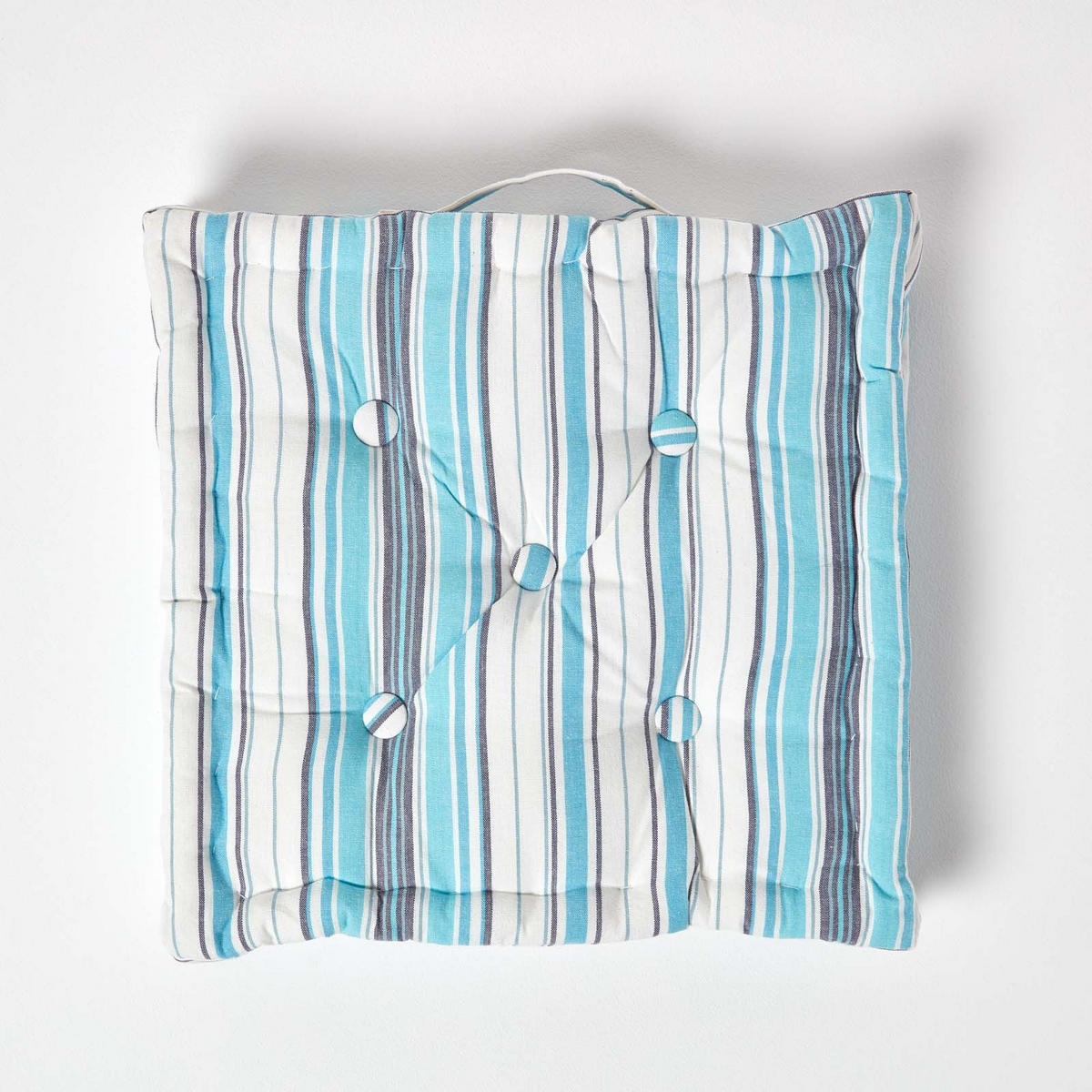 SITZKISSEN New England blau-weiß 50/50/10 cm - Blau, Textil (50/50/10cm) - Homescapes