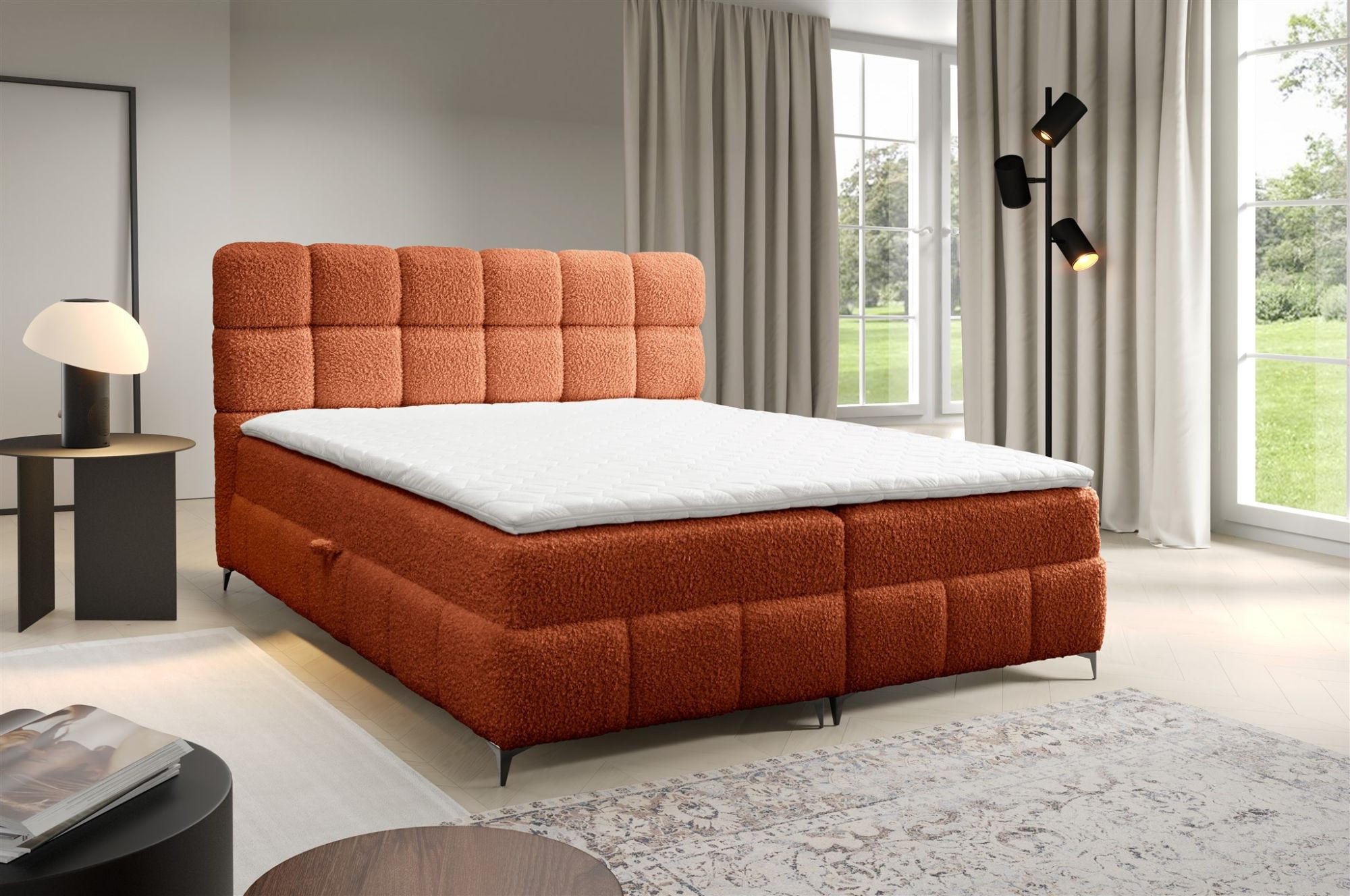 BOXBETT Sophie In Rolf - Rotbraun, Holzwerkstoff/Textil (100/200cm) - Fun Möbel