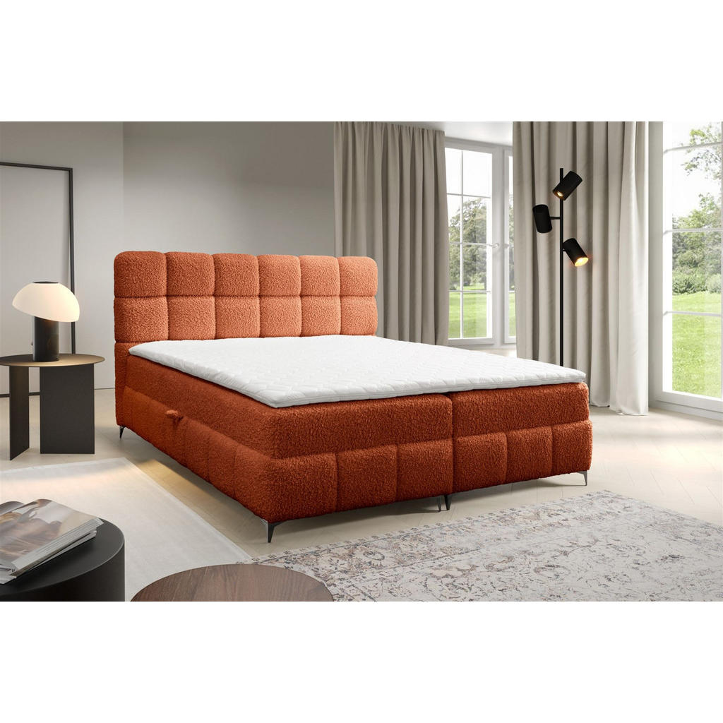 Thumbnail - Fun Möbel Boxbett, Rotbraun, Textil, 120x200 cm, Schlafzimmer, Betten, Boxspringbetten