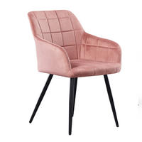 STUHL Samt Rosa - Pink, Metall (55/82/59cm) - Life Interiors