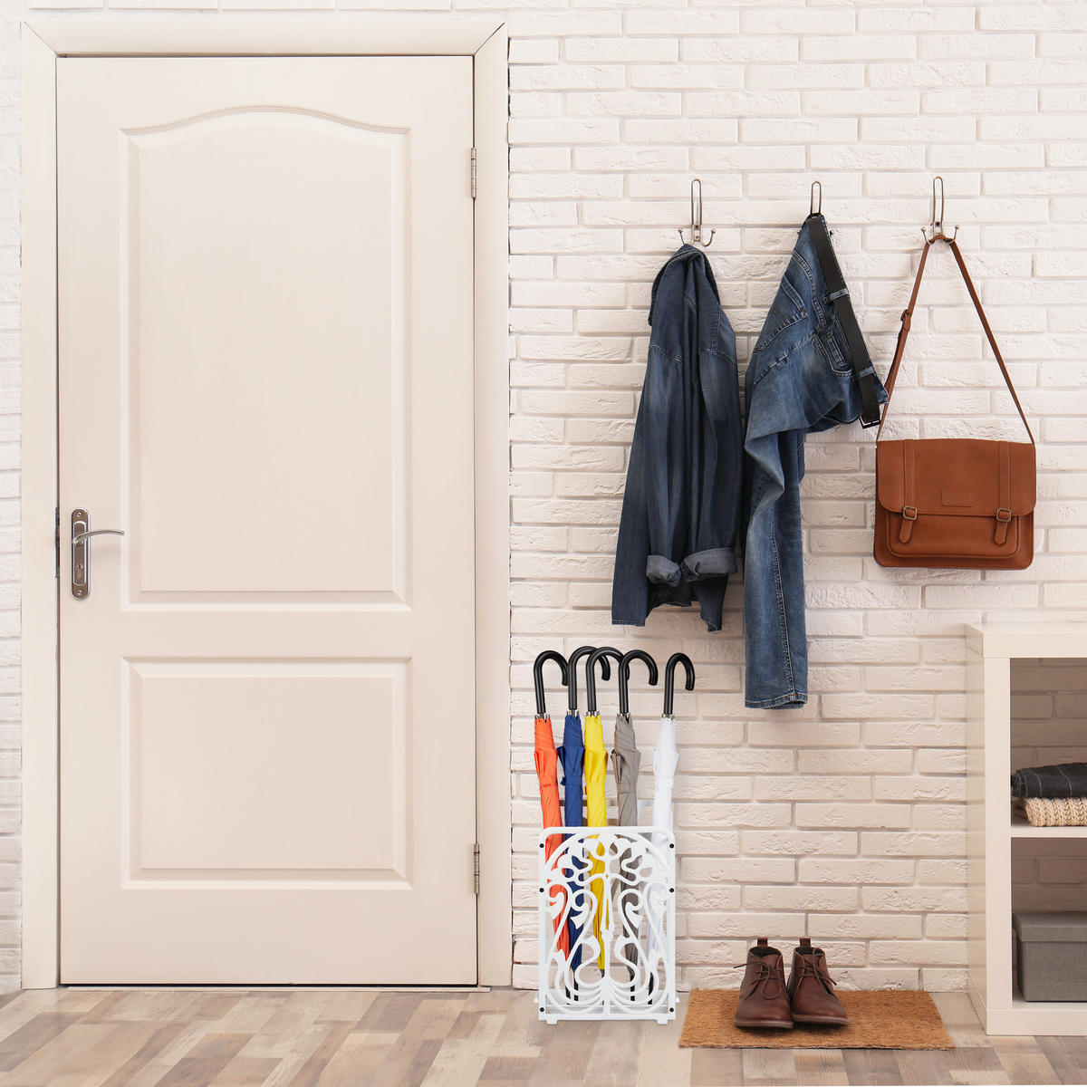 SCHIRMSTÄNDER - Braun, Metall (30.5/48.5/16cm) - Relaxdays