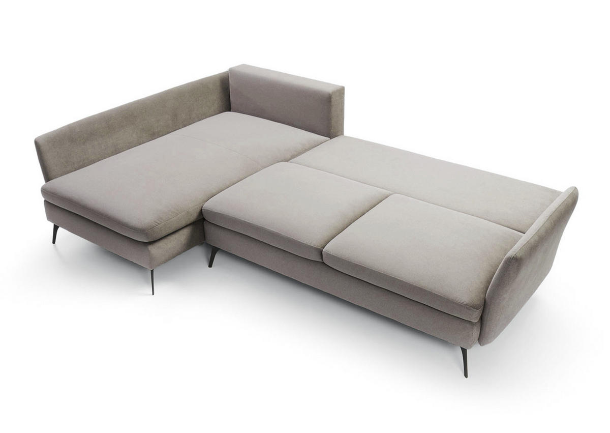 ECKSOFA Demisbal Hellgrau mit Bettkasten - Hellgrau, Textil (282/182cm) - Selsey