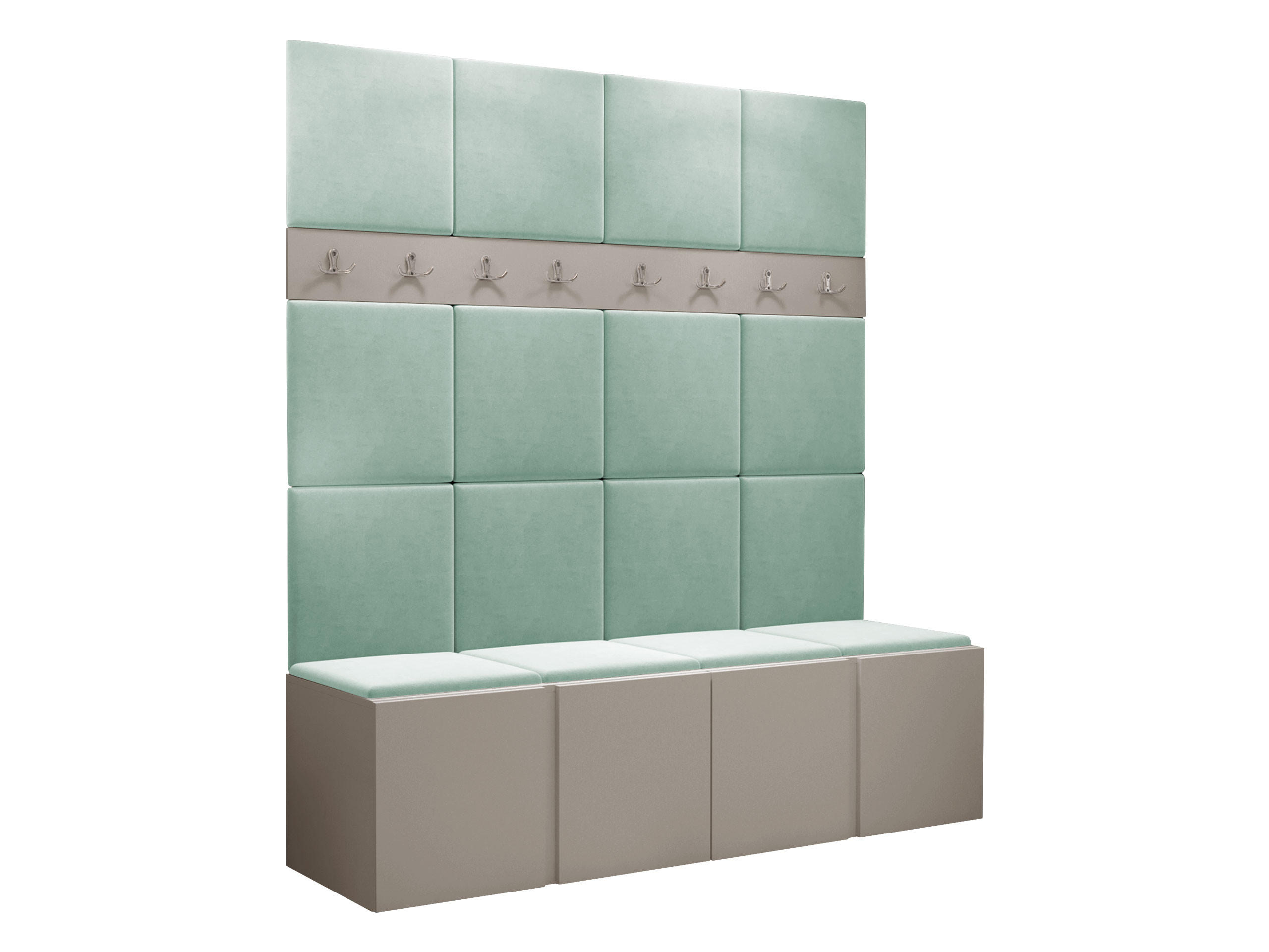 GARDEROBEN-SET Orion V - Kaschmir/Mintgrün, Holzwerkstoff/Kunststoff (168/186/46cm) - MIRJAN24