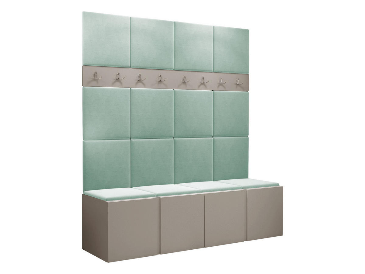 GARDEROBEN-SET Orion V - Kaschmir/Mintgrün, Holzwerkstoff/Kunststoff (168/186/46cm) - MIRJAN24