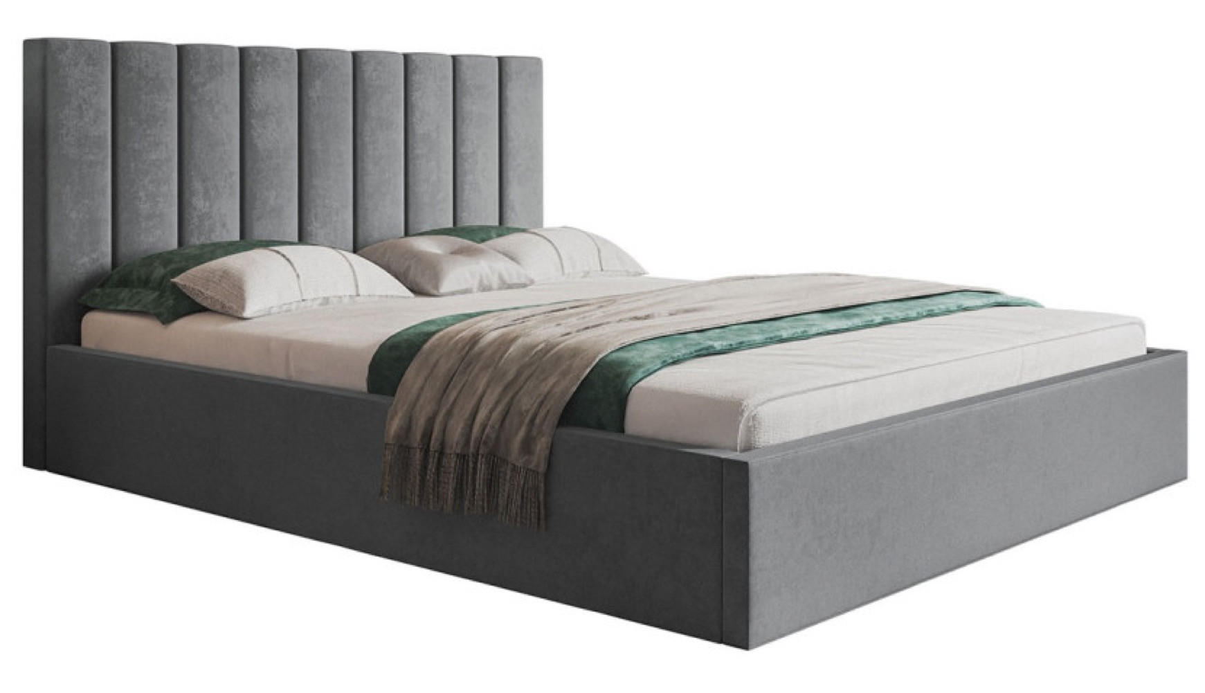 BETT Grau SIM 9 120x200 cm - Schwarz/Grau, Kunststoff/Textil (120/200cm) - Sepro Meble