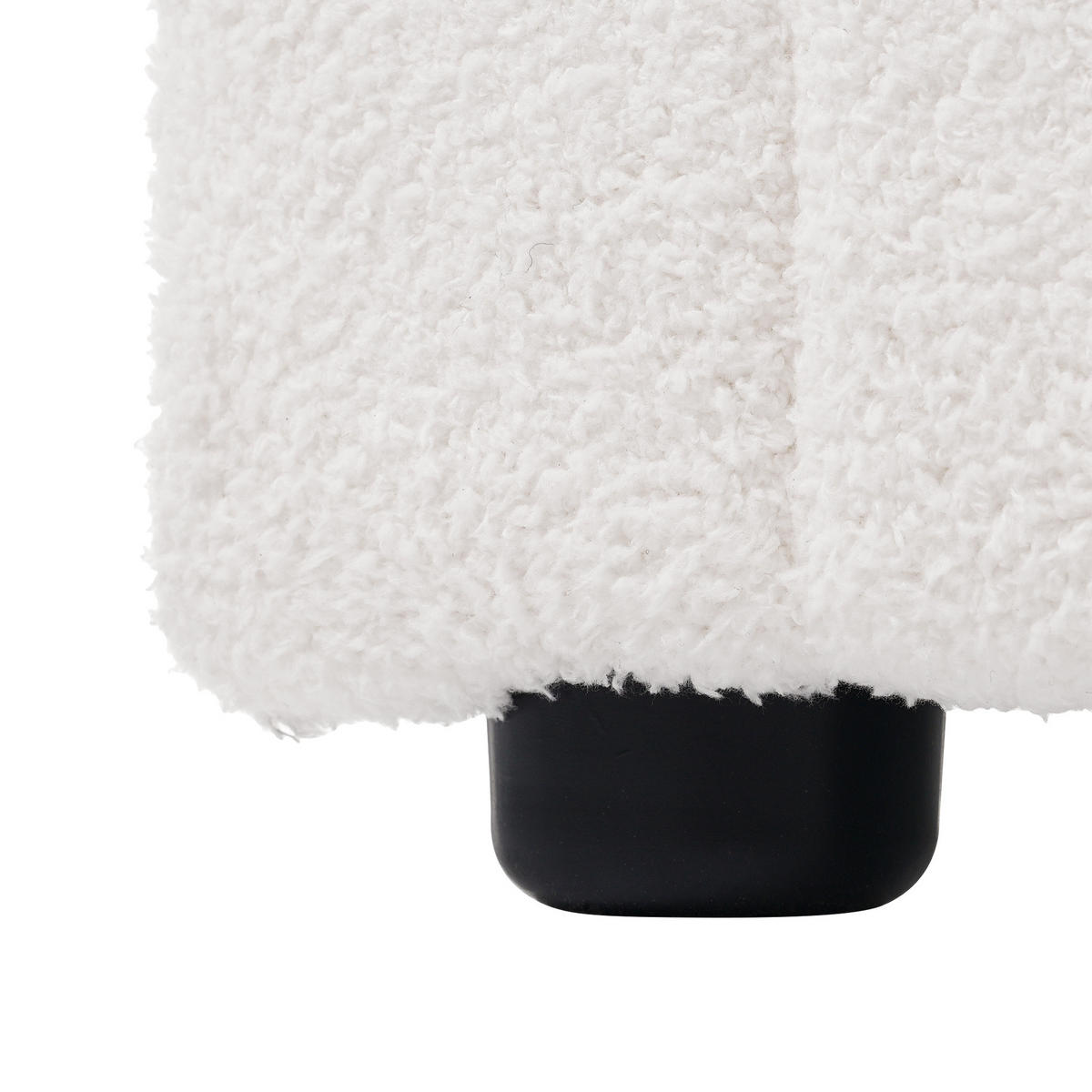 POLSTERBETT 90/200 cm Weiß aus Sherpa mit LED und USB-C - Weiß, Textil (90/200cm) - OKMYHOME