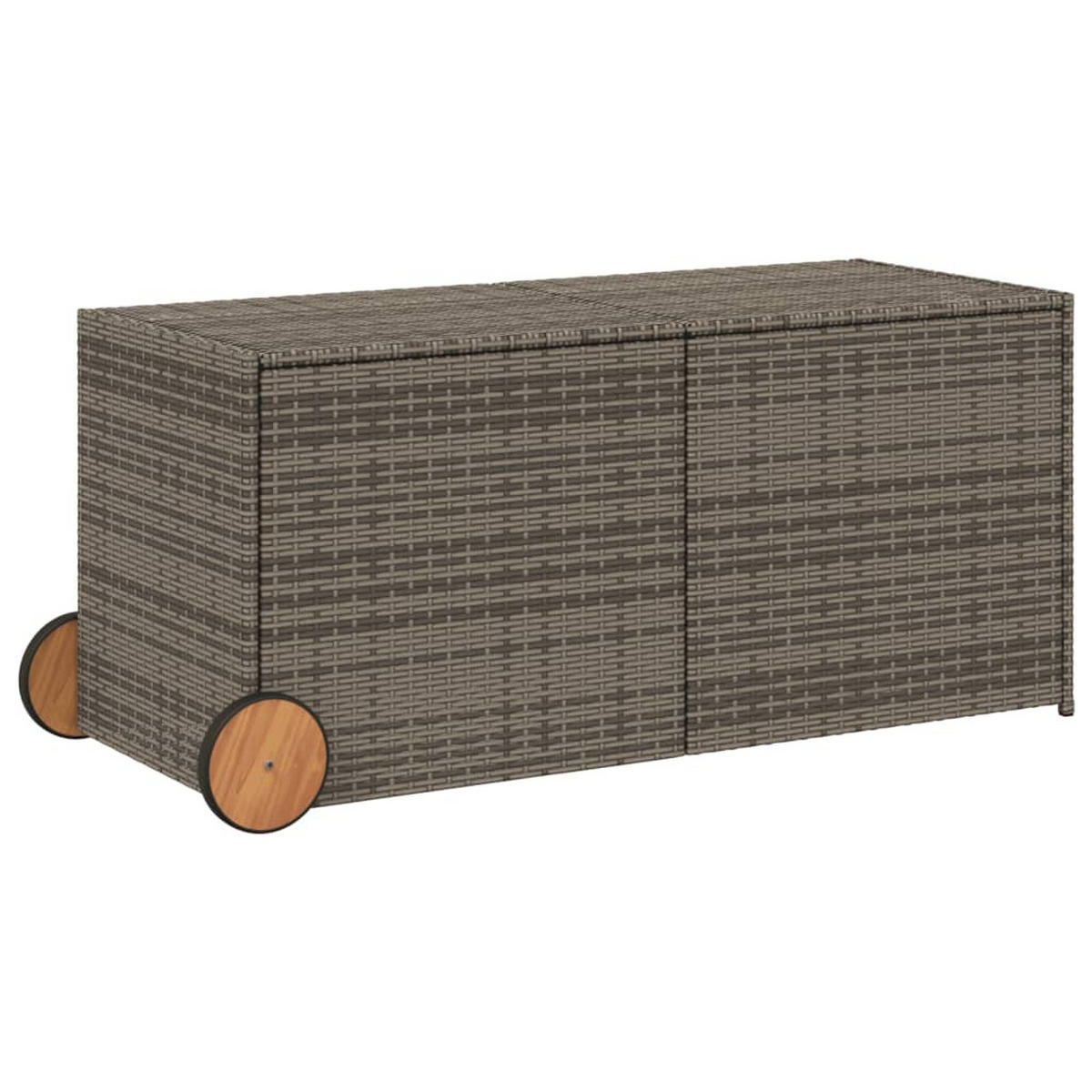 GARTENTRUHE mit Rollen Grau 283L Poly Rattan - Grau, Kunststoff (127/102/55cm) - furnicato