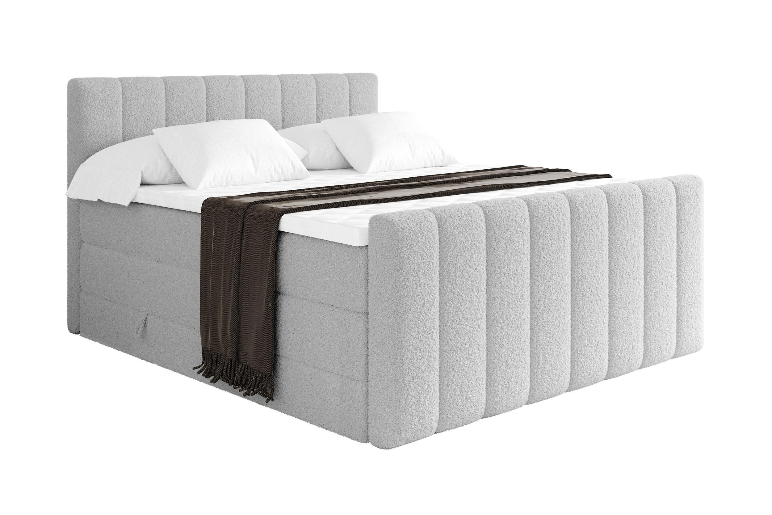 Altdecor Boxspringbett Hellgrau 160x200 cm