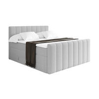 BOXSPRINGOVÁ POSTEL s matrací H3/H4 - OTTA-Z KING - 160x200 cm Světle šedá - světle šedá, kompozitní dřevo (160/200cm) - ALTDECOR