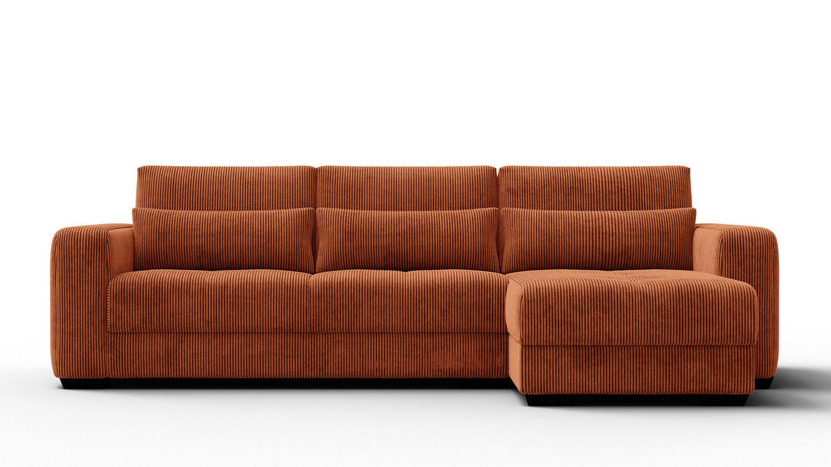 ECKSOFA OLI 4-Sitzer rechts, orange - Orange, Holz/Textil (295/172cm) - Courtois Laville