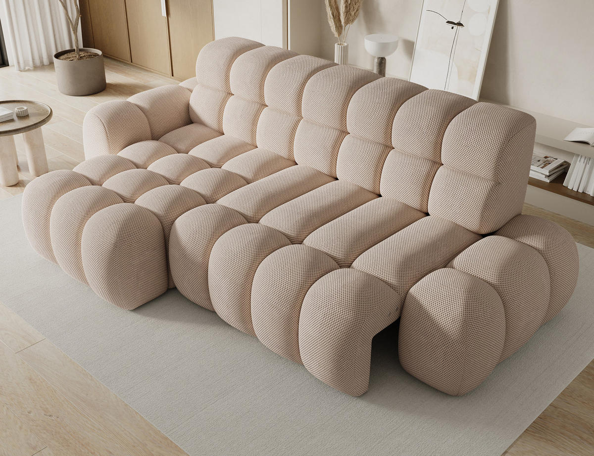 ECKSOFA Lorveno L - Beige (Calmora 18) - Beige, Holzwerkstoff (283/165cm) - Möblo