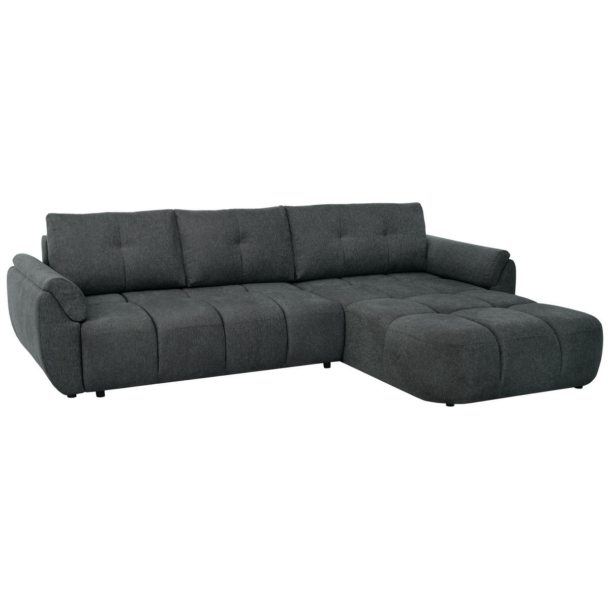 ECKSOFA Massimo, universelle Eckschlafsofa 280 cm mit Schlaffunktion und Bettkasten, Anthrazit - Anthrazit, Textil (283/204cm) - Beautysofa