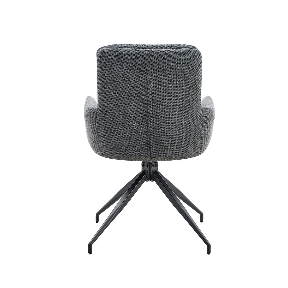 DREHSTUHL 2er-Set 360° drehbar Stoff Dunkelgrau/Schwarz - Dunkelgrau, Metall (50/85/55cm) - Meubliv
